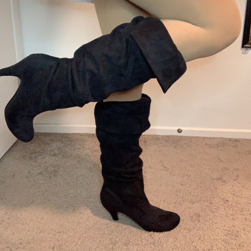 Black High Heeled Boots for Women